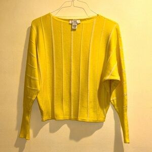 🏷️Magaschoni Yellow striped Sweater / Large